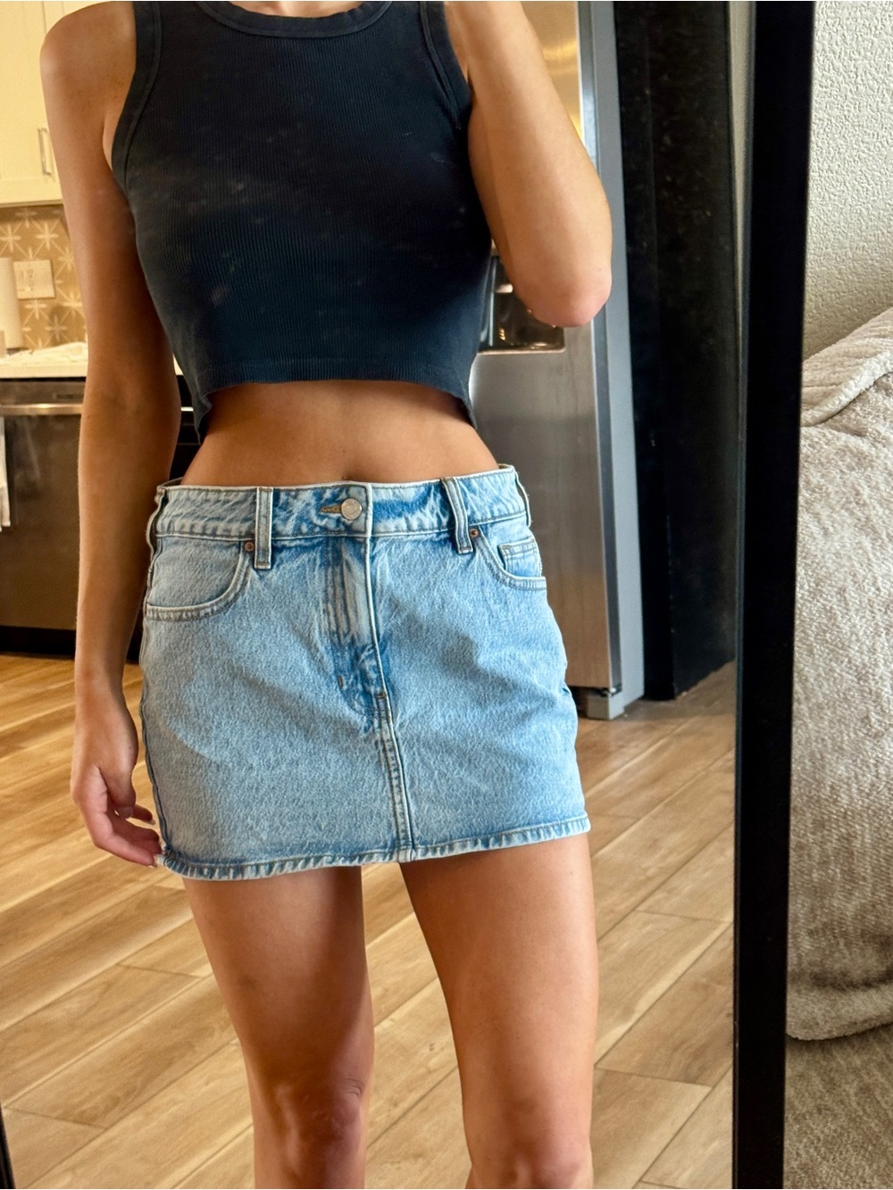 Pacsun Mid Rise Jean Mini Skirt - Picture 3 of 5